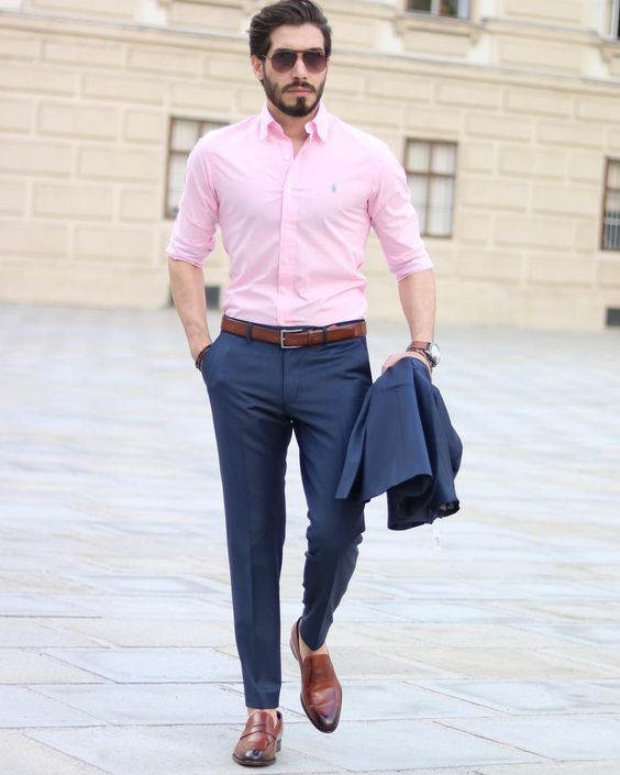Buy Mens Regular Casual Shirt  Trouser Combo Pack of 2 Medium Pink  Beige at Amazonin