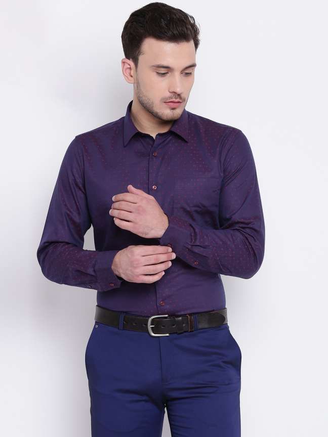 Purple Plain Formal Unstitched Uniform Shirts and Pant for Office Staff