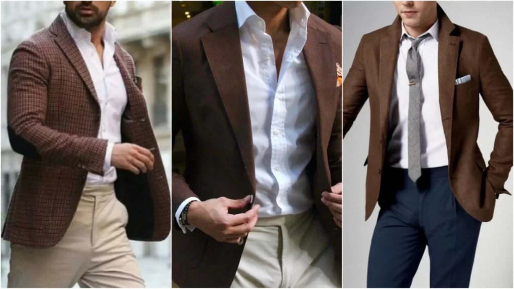 Brown Blazer Matching Shirt and Pants, Brown Blazer Combination -  TiptopGents in 2023