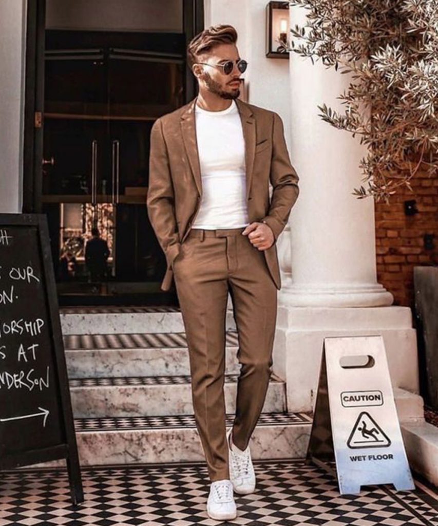 Light Gray Shirt with Brown Trousers | Hockerty