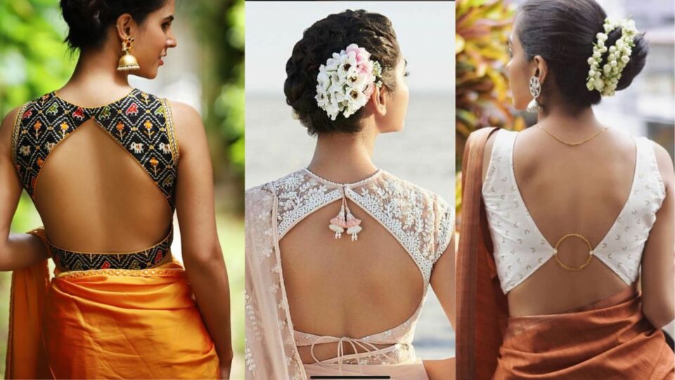 Photo of Unique bridal blouse design idea with deep neck