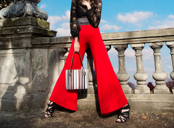 Red Horizontal Striped Wide Leg Pants Outfits (1 ideas & outfits)