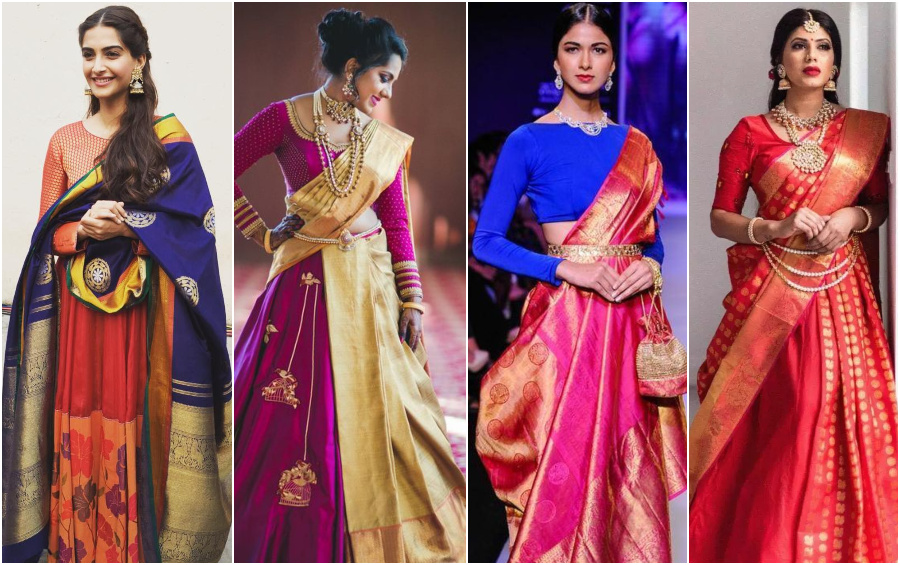 12 Best and Different Saree Draping Styles To Try For Weddings And Parties   Saree draping styles, South indian bride saree, Different saree draping  styles